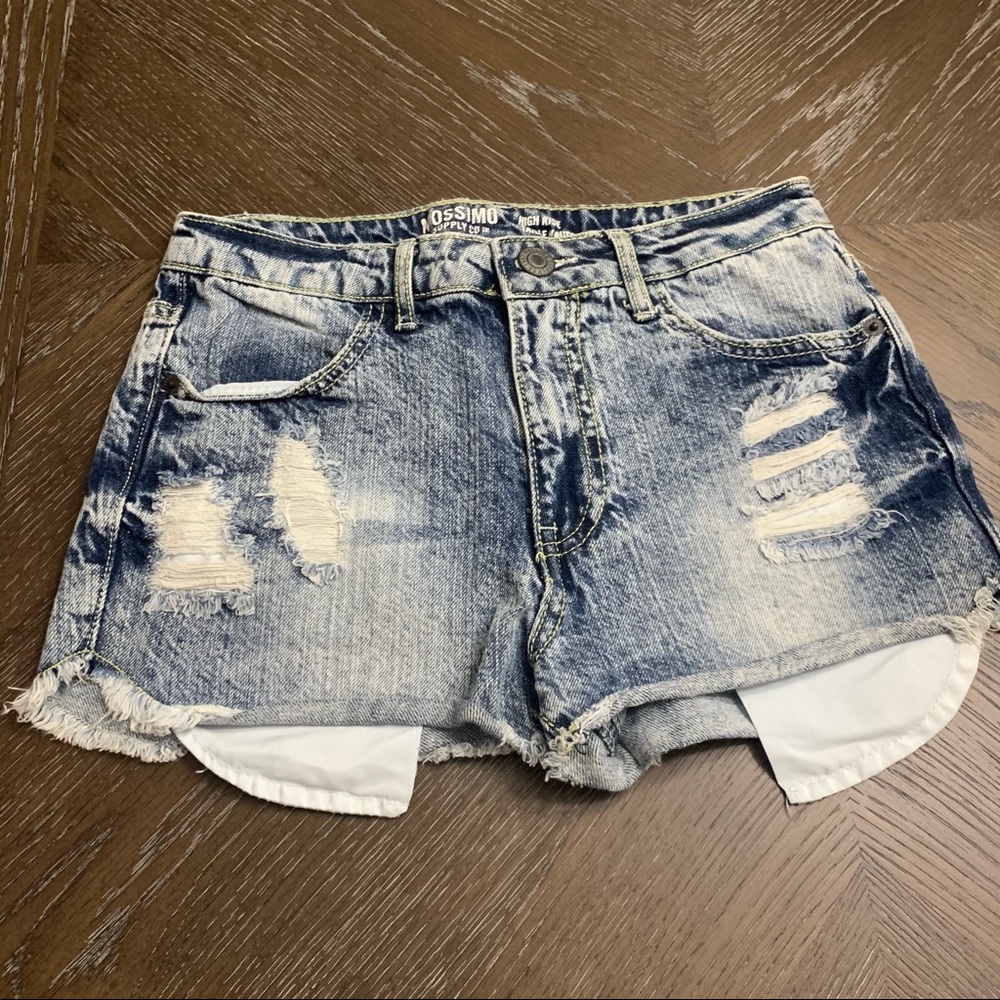 Mossimo Supply Co. blue distressed denim jean shorts Size 3 juniors